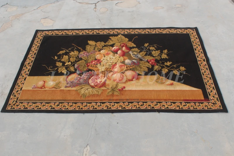 

Free Shipping 100% Woolen Aubusson Tapestry Home decoration carpet hand Woven fruits design tapestry