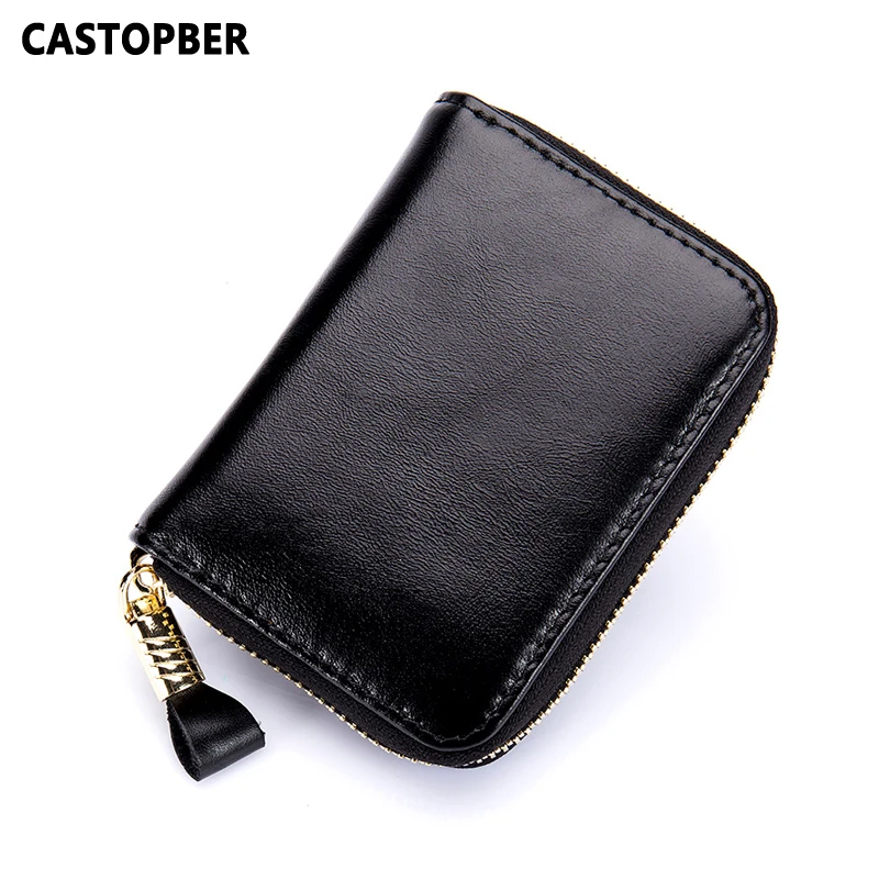 

RFID Blocking Credit Organ Card Holder Women Card Case Cow Genuine Leather Men Credit ID Holders Women Organizer Purse Famous