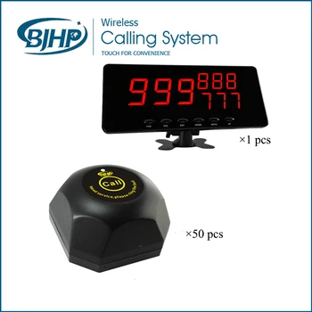 

Wireless Service Calling System (1 Set of 1 pcs Desktop Screen Display and 50pcs Call Bell )