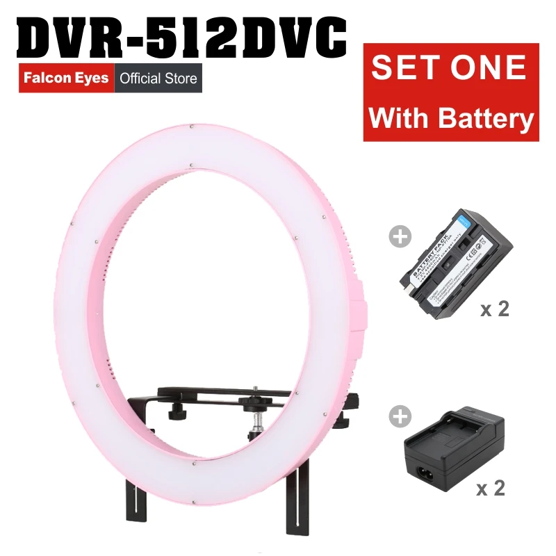 

FALCONEYES 512 Ring LED Panel 31W Lighting Video Film Continuous Light W/Battery/Charger DVR-512DVC Set One