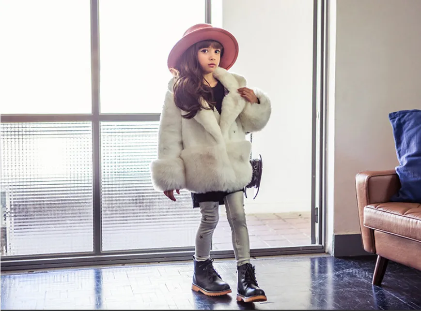

NEW FASHION CHILDREN WINTER COAT GIRL FAUX MINK FUR COAT FOX FUR COAT THICK WARM OVERCOAT FOR GIRL