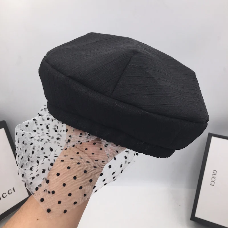 French fashion beret retro wave point joker thin female hat small pure and fresh painter of England cap | Аксессуары для одежды