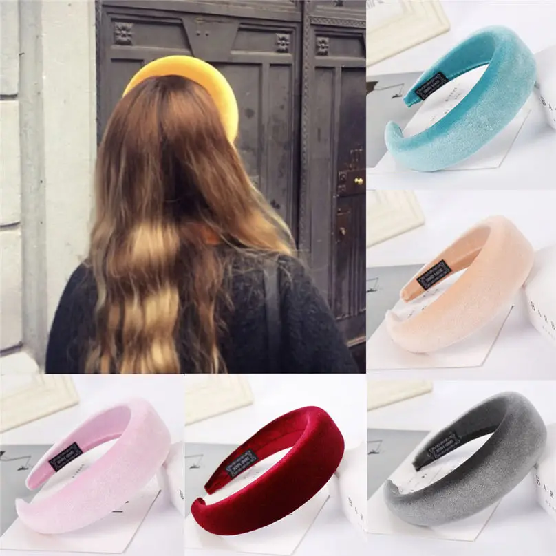 

2019 Fashion Sponge Velvet Hairbands Simple Women Hairband Sweet Girls Hair Headband Hair Accessories for Women Headwear 15A26