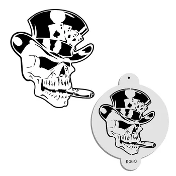 

Halloween Jazz skull shape cake stencil Plastic Template Cake Design spray pattern Mold Fondant cake Decorating Tools