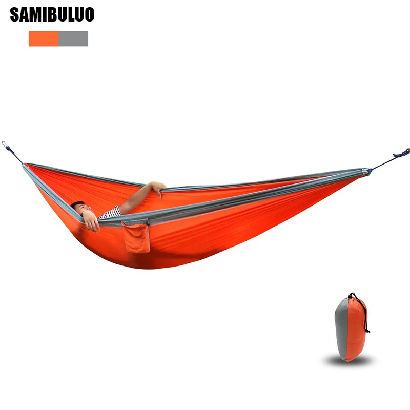 

Assorted Color Parachute Nylon Hammock Outdoor Camping Hammocks Double Person Portable Swing Hammock