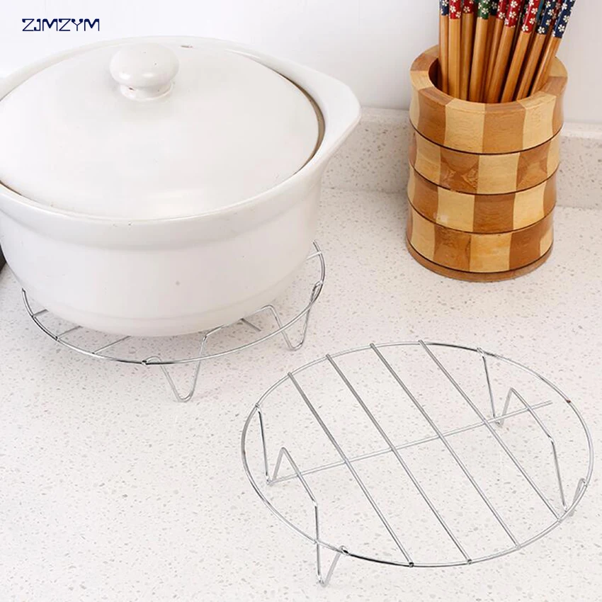 High-Profile Pot Steamer Kitchen Cookware Round Stainless Steel Silver Cooking Ware Steaming Rack Stand Kitchen Heating Supplies