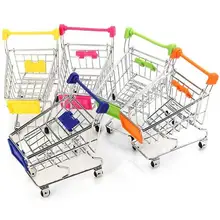 Baby pretend spielzeug Supermarkt Hand Trolley Mini Warenkorb Desktop Dekoration Lagerung Spielzeug Geschenk Puppenhaus Möbel Zubehör