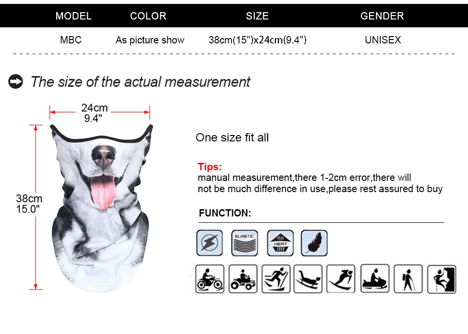 Теплые гетры с объемным животным, на шею, ветрозащитная, мотоциклетная, Флисовая Балаклава, полумаска для лица, зимние, лыжные, на Хэллоуин, сноуборд, Велоспорт, собака, лиса