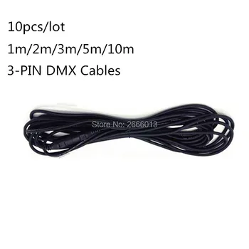 

10pcs/lot 1m/2m/3m/5m/10m Length 3-Pin Signal Connection DMX Cable For Stage Disco Light Accessories DMX512 Cable Signal Line