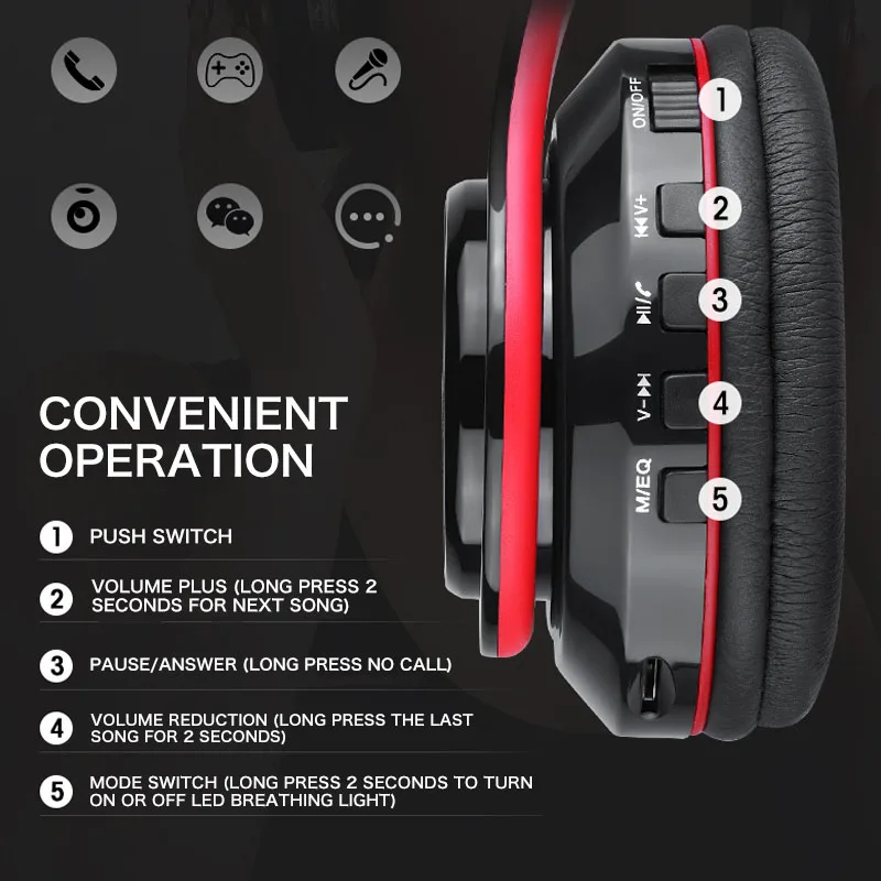 FDBRO новый смартфон HiFi стерео беспроводные Bluetooth наушники перезаряжаемые