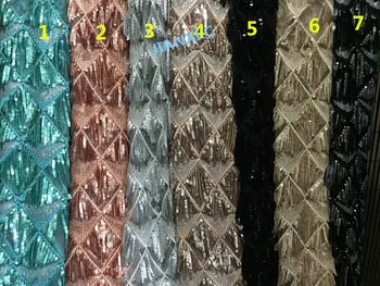

JIANXI.C-120814 top grade tulle lace African French fabric embroidery cord lace fabric with sequins for party dress