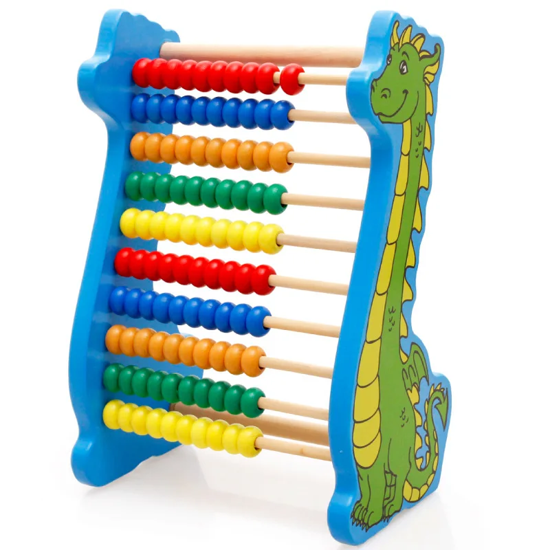 Dinosaur Wooden Beads 10-rows Abacus Counting Educational Colorful Beads Maths Toy for Kids Children Dinosaur Wooden Beads 10-rows Abacus Counting Educational Colorful Beads Maths Toy for Kids Children