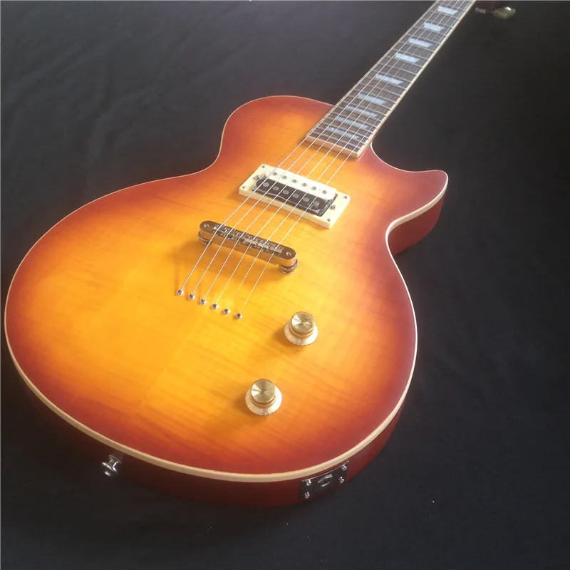 

The wholesales red color electric guitar with one zebra electric guitar pickup and the back pattern for performance
