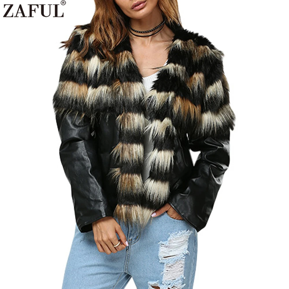 Buy 2017 Autumn Winter Fashion Women Black Faux Fur Coat Warm Faux Leather
