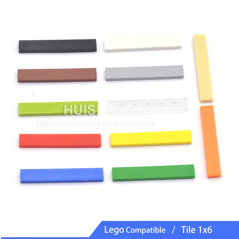 

Compatible With LEGO Parts Tile Pieces 1x6 Creative Building Bricks Sets Plastic Blocks DIY Toys For Children Educational 50pcs