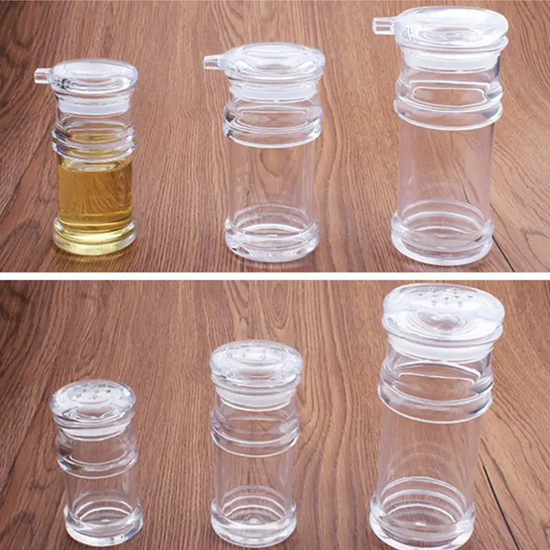 

DoreenBeads Acryl Seasoning Bottle Olive Oil Can Pepper Shaker Storage Spice Soy Sauce Vinegar BBQ Tools 2 Styles 3 Sizes 1 PC