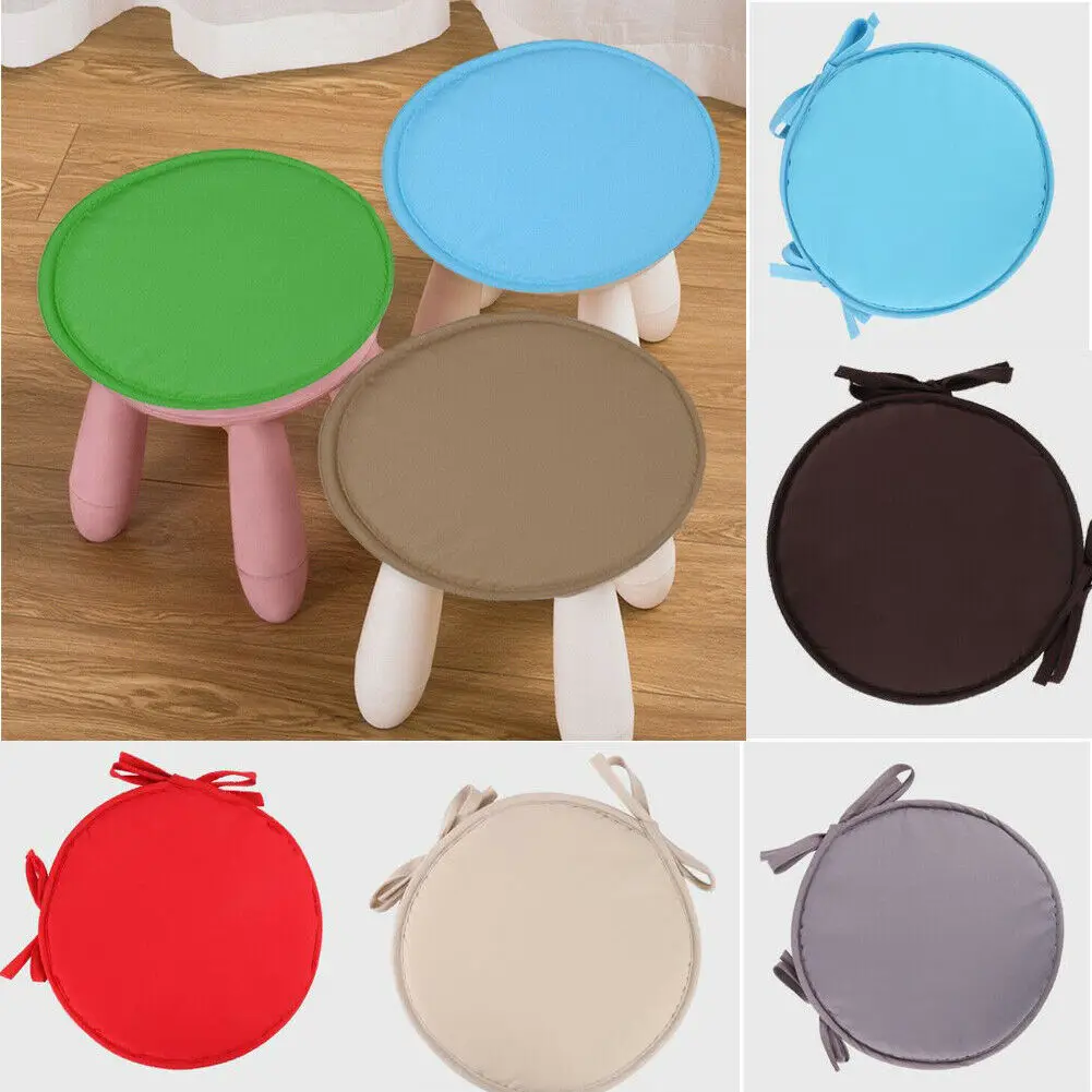 

Bistro Round Chair Seat Pad Cushions Tie-on Kitchen Dining Removable
