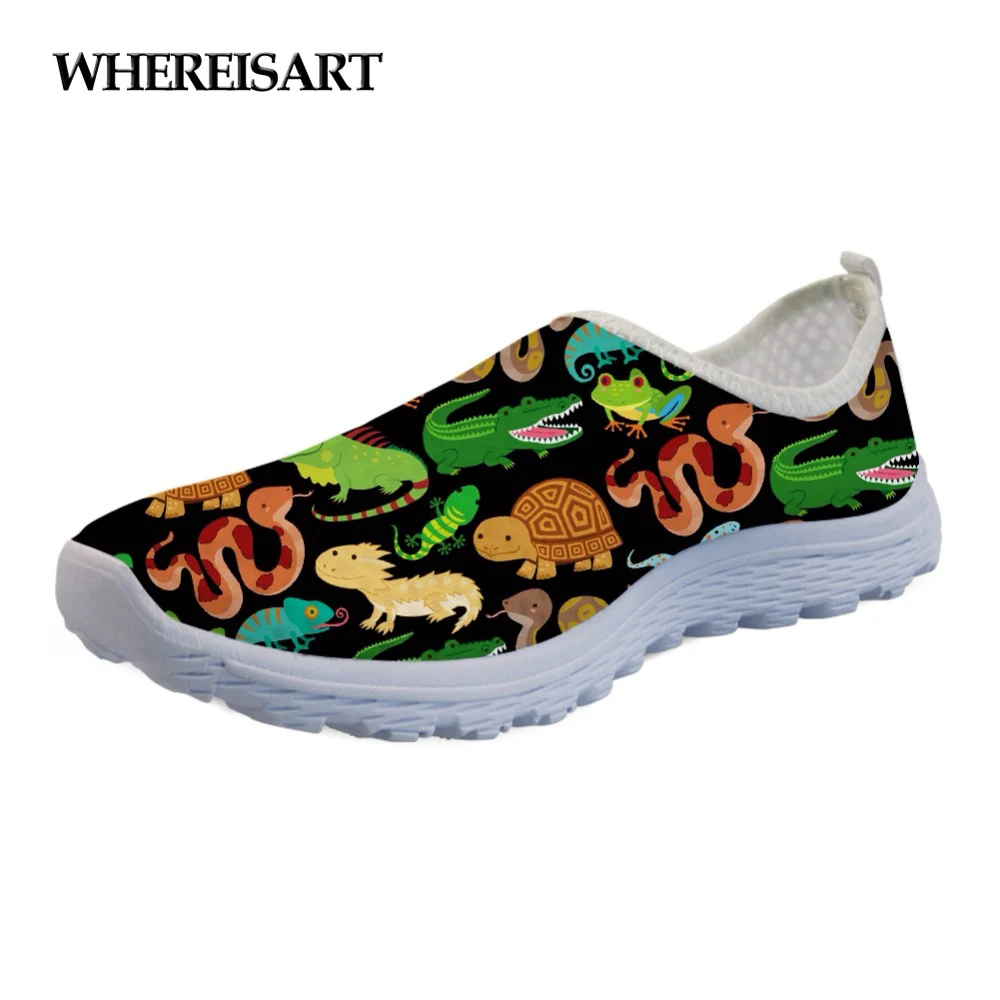 

WHEREISART Ladies Shoes 3D Zoo Animal Casual Brand Women Flats Shoes Summer Super Light Slip-on Shoes Women's Loafers Female