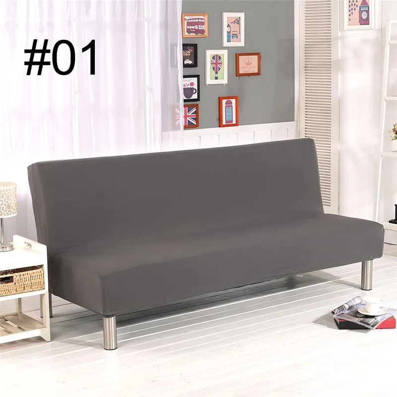 Чехлы для диванов сплошной цвет все включено складной стрейч диван-кровать Чехол протектор Slipcover без подлокотников - Цвет: HJ114099-1