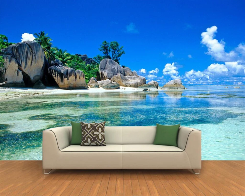 Beibehang Fonds D Ecran Personnalises 3d Hd Vue Sur La Mer Rochers