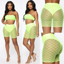 Сексуальная Женская сетка Перспектива плавать короткая длина до колена ажурные прозрачные обтягивающие пляжные шорты для серфинга