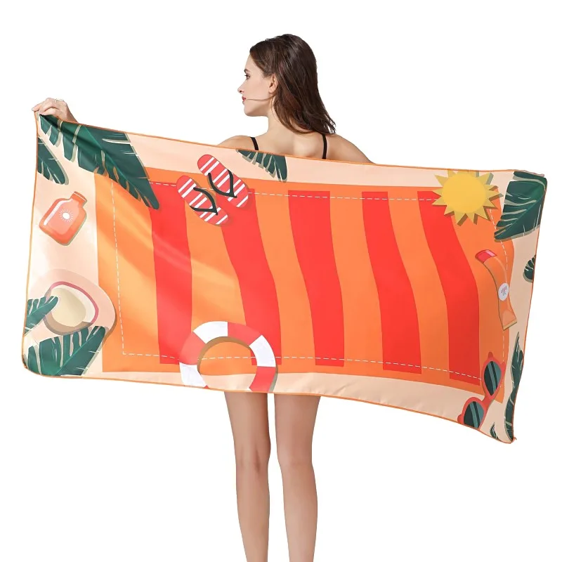 

Microfiber Fabric 160*80cm Quik Dry Printed Beach Swimming Towel Original Sand Free Beach Towels For Summer Outdoor Swimming