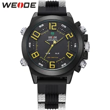 WEIDE Новый Силиконовые Цифровые СВЕТОДИОДНЫЕ Часы Мужчины Спортивной Серии многофункциональный Dual Time Зоны Дисплей Новейшие Продукты Для мужской