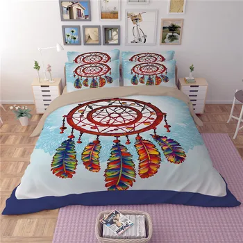 

Luxury Colorful Feather Bedding Set Leaves Shape Bedlinens Duvet Cover Set Pillow Covers Twin Full Queen King Quilt Cover Set