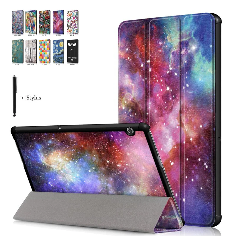 Флип-чехол для huawei MediaPad T5 AGS2-W09/L09/L03/W19 10," с принтом для huawei T5 10, кожаный чехол-подставка+ стилус