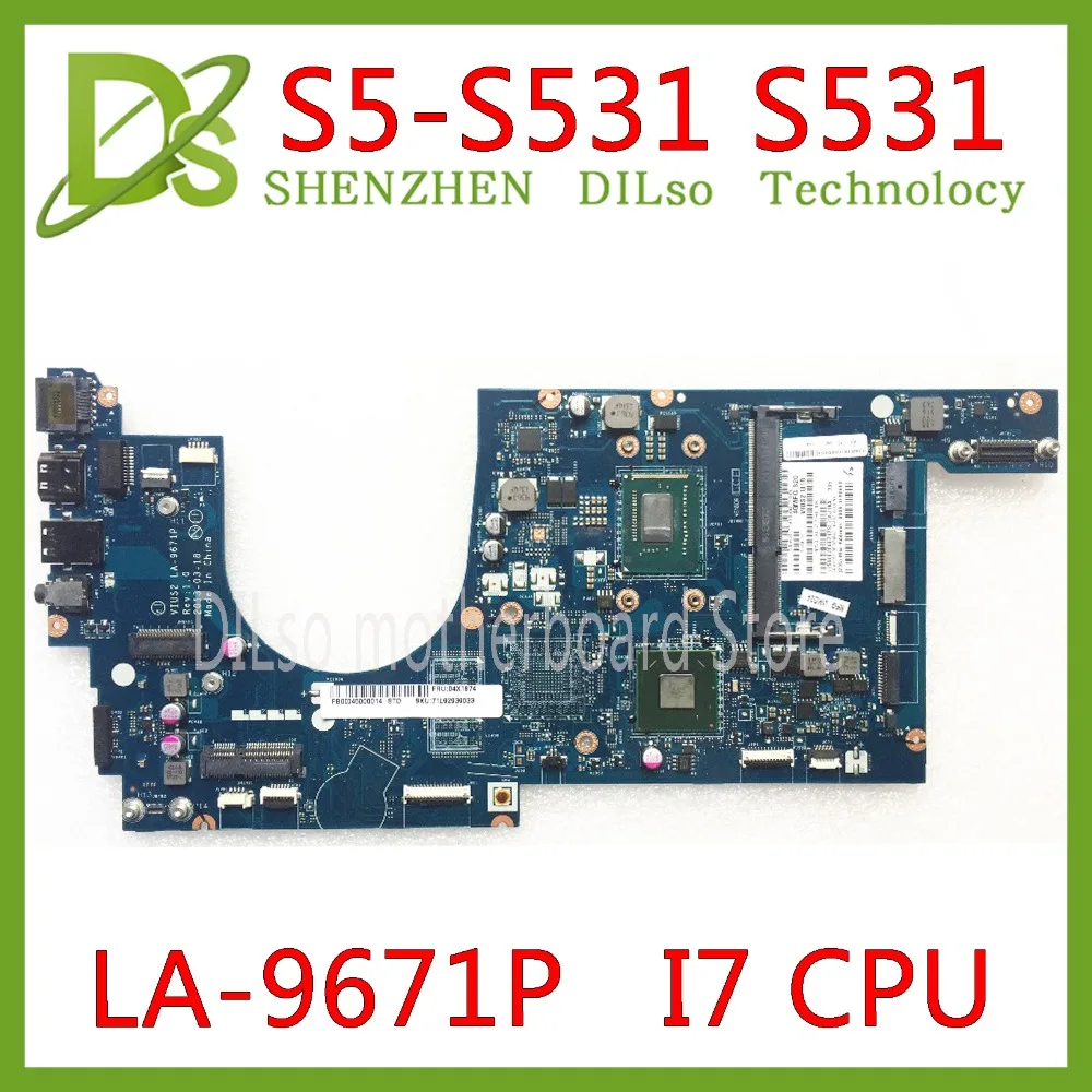 KEFU S5-S531 материнская плата для Lenovo THINKPAD S531 I7 CPU LA-9671P тест Оригинал 100% Работа |