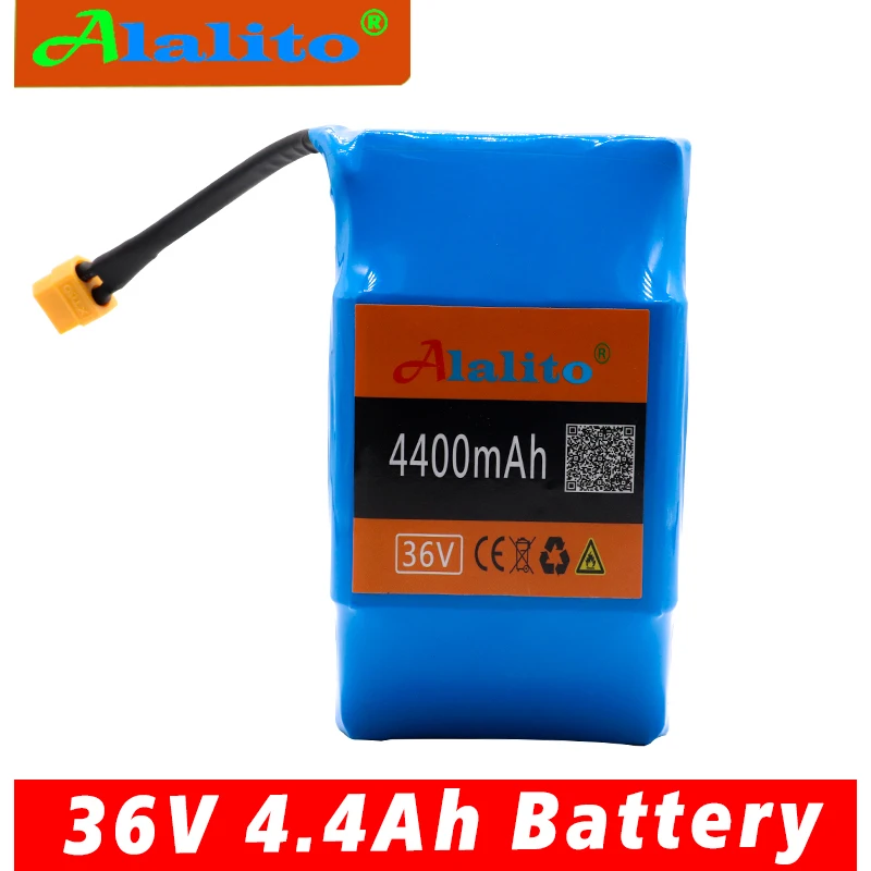 

Alalito 36V 4.4Ah 4400 mAh high drain 2 wheels, Electric scooter balancing 18650 lithium battery pack for self-balancing fit