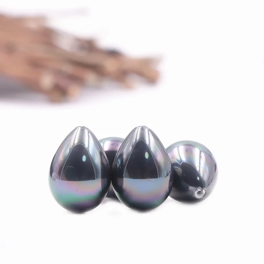 2pcs Multi Natural Shell Pearl Teardrop Half Drilled Hole fit DIY Earrings Pendant Beads Semi-finished Drop Jewelry Finding A904