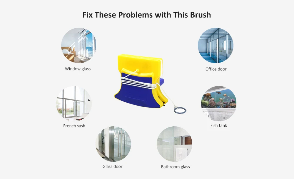 Practical Magnetic Window Cleaner Double Side Glass Wiper Useful Surface Brush