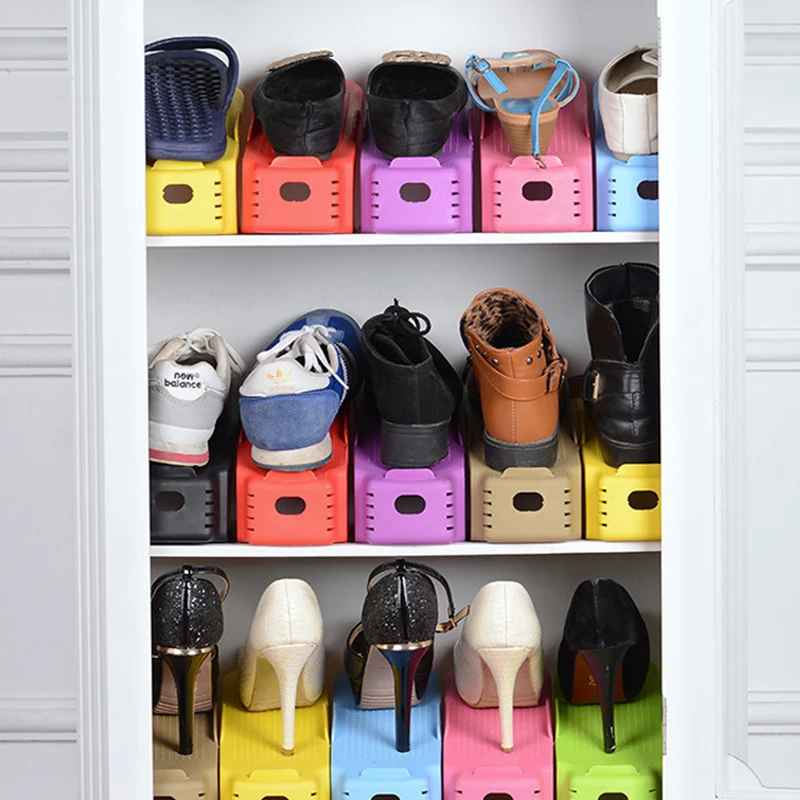 WIILII двухэтажный стеллаж для хранения обуви, держатели для домашнего шкафа, цельный, не регулируемый стеллаж для спальни, обуви, органайзер для экономии места