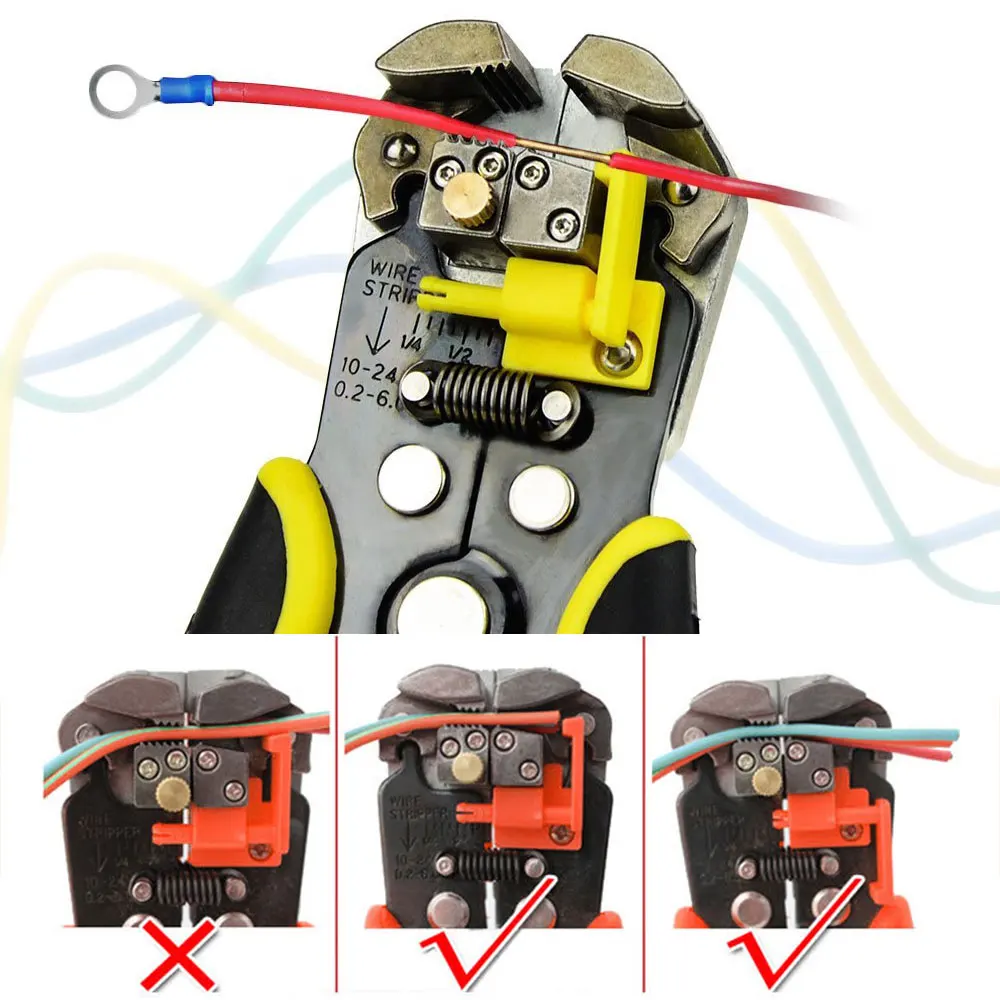 

Multifunctional 0.2-6.0mm Wire Stripper Automatic Crimper Cable Cutter Crimping Stripping Pliers Hand Tools