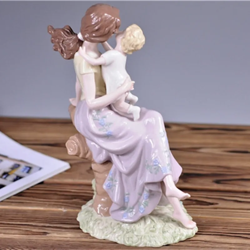 Керамика материнская любовь девушка Статуэтка женщины фарфоровая статуя красоты ремесло орнамент аксессуары для домашнего декора подарок на день матери R2190