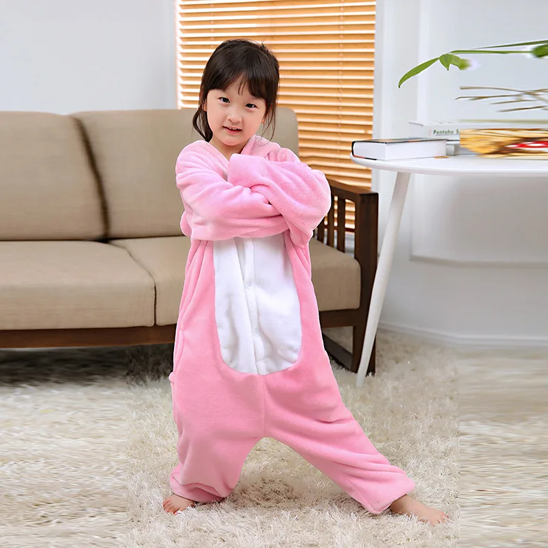 Cartoon Pig Blanket Jumpsuit Children Winter Unisex Flannel Pajamas Onesie Kids Cosplay Flannel Sleepwear Cosplay Costumes