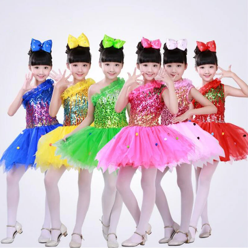 Дети Балетные костюмы платье для танцев платье-пачка Обувь для девочек блестками Костюмы для Бальных Танцев Партии Джаз сценический