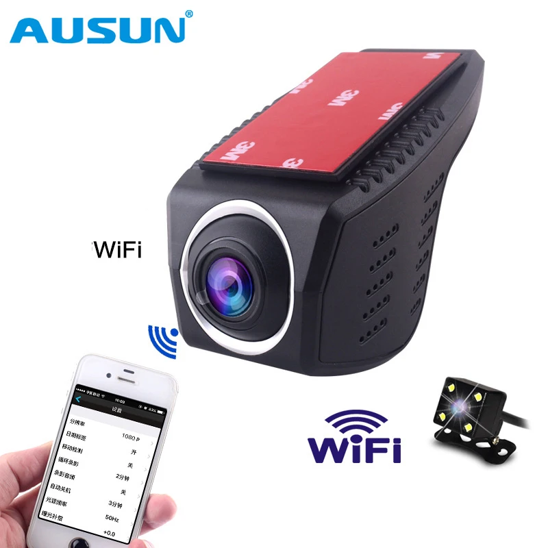 

WIFI HD Car DVR two cameras Dual Lens Video Recorder car cameras Dvr App Control Loop video Rear view Camera Night Vision 1080P