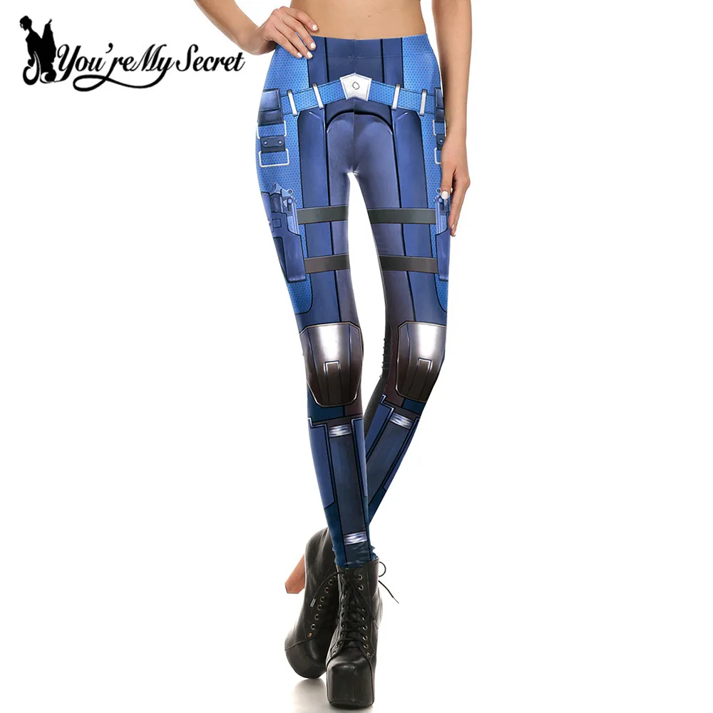 

[You're My Secret] 2019 Sexy 3d Digital Printing Gun Armor Comic Cosplay Slim Leggings Women Femme Mujer Leggins Workout Pants