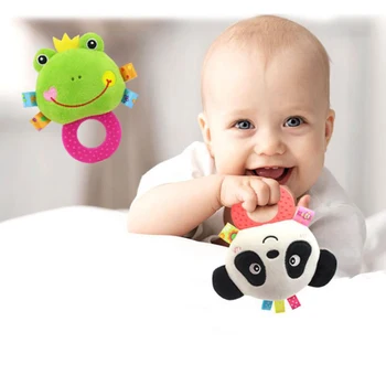 

Newborn Rattles Toy Hand Bell Toddler Infant Rings Interactive Cute Cartoon Animal Plush Toys Baby Early Education Gift