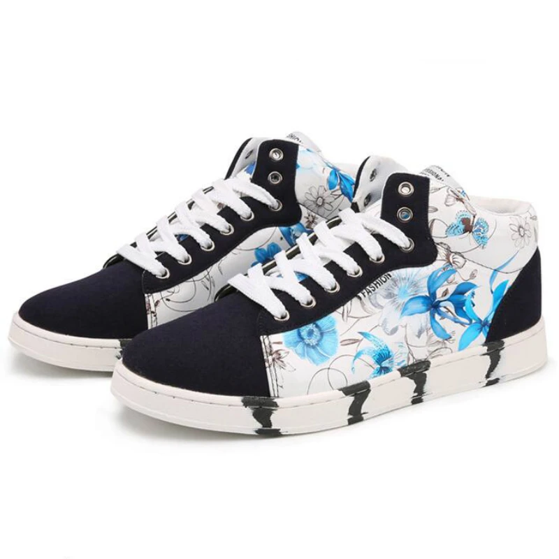 

Summer Autumn Men and Women High Skateboarding Shoes Sport Flower Graffiti Youth Personality Hip Hop Sneakers Large Size 36 - 46