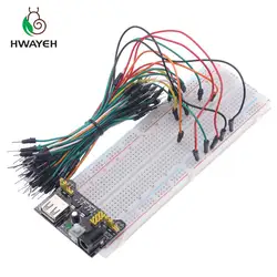 3,3 В/5 В MB102 макет модуля питания + MB-102 830 точек Solderless Прототип Хлеб доска комплект 65 гибкие перемычек