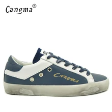 CANGMA/британский бренд; мужские кроссовки; винтажные темно-синие мужские туфли; кожаная мужская обувь из натуральной кожи; повседневная обувь для взрослых; Новинка обувь года