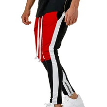 Индивидуальные узкие спортивные брюки на молнии, мужские хлопковые брюки с эластичным поясом в стиле хип-хоп, мужские тренировочные штаны с карманами, штаны для бега для мужчин