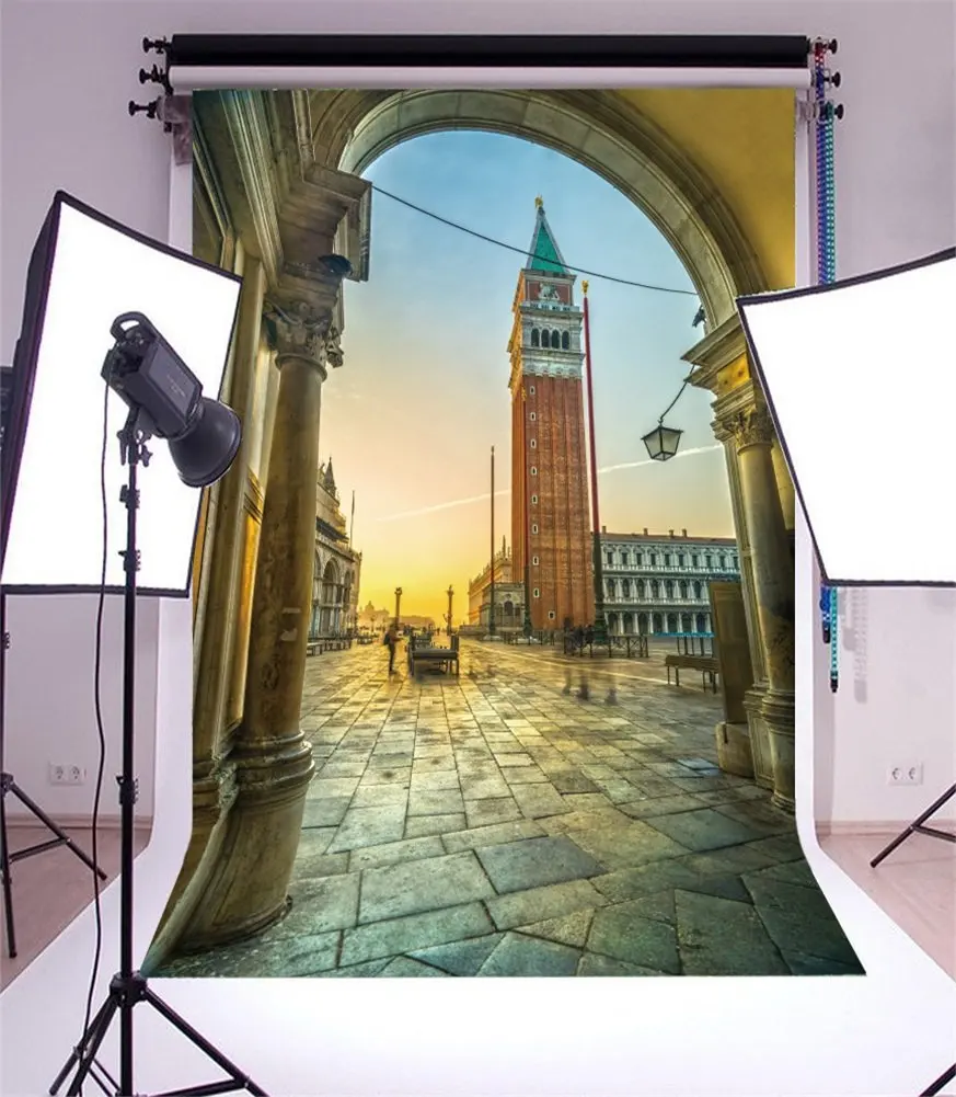 

Photography Backdrop Campanile and Doge Palace on Piazza San Marco Venice Italy Basilica Photo Background Party
