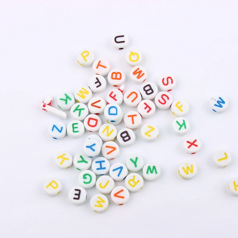 

New Children Handcraft Department Mix Color Alphabet Letter Round Resin Beads Cube DIY Bracelet Accessory jewelry Findings
