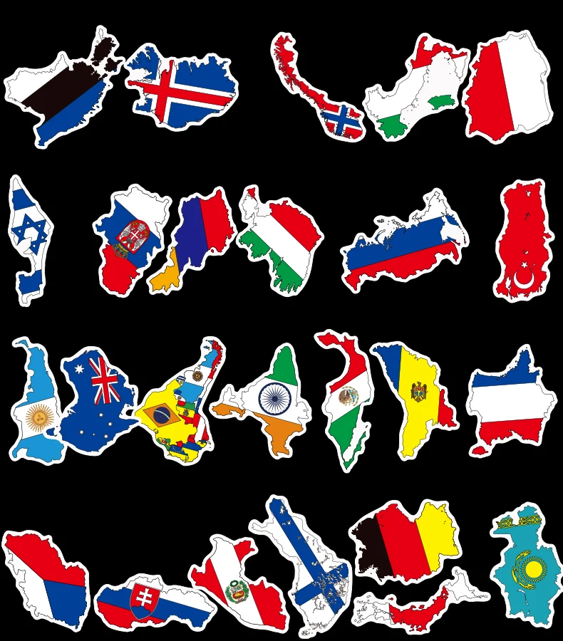 50 шт./пакет Национальный флаг ПВХ клей Водонепроницаемый Стикеры модные трусы-боксеры бренд сумка для ноутбука наклейки игрушки