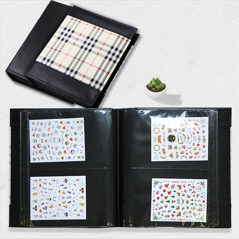 

New 200pcs Water Decals Empty Storage Holder PU Display Book Nail Sticker Collecting Albums Showing Tool Nail Art Equipment