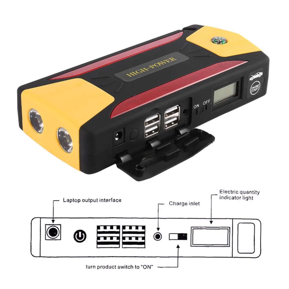 New 82800mAh Portable Car Jump Starter Battery Booster with USB Power Bank LED Flashlight for Truck Motorcycle Boat Hot Sale